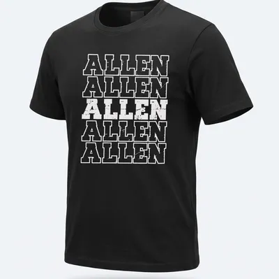 Bold collegiate text reading 'ALLEN ALLEN ALLEN ALLEN ALLEN ALLEN' in white.