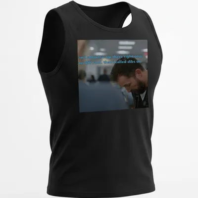 Humorous t-shirt with text about Abbott on the roof, casual style — printed on a tank top