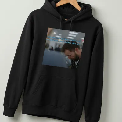 Humorous t-shirt with text about Abbott on the roof, casual style — printed on a unisex hoodie