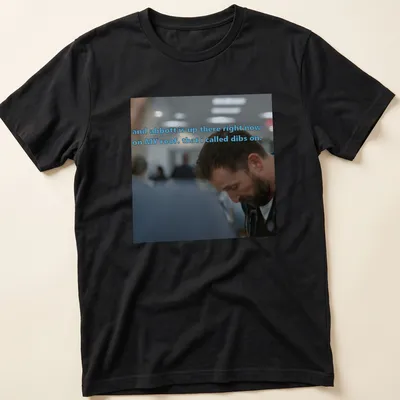 Humorous t-shirt with text about Abbott on the roof, casual style — printed on a unisex t-shirt