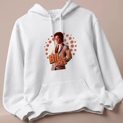 Vintage-style t-shirt featuring Billy Joel in warm tones — printed on a unisex hoodie