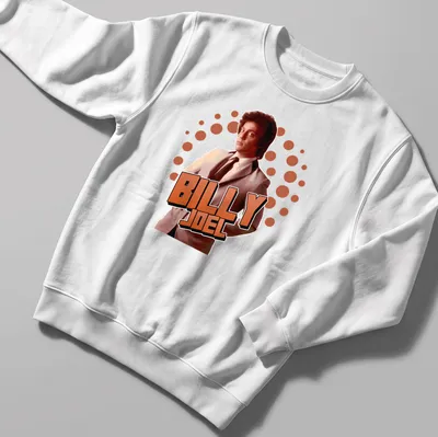Vintage-style t-shirt featuring Billy Joel in warm tones — printed on a unisex sweatshirt