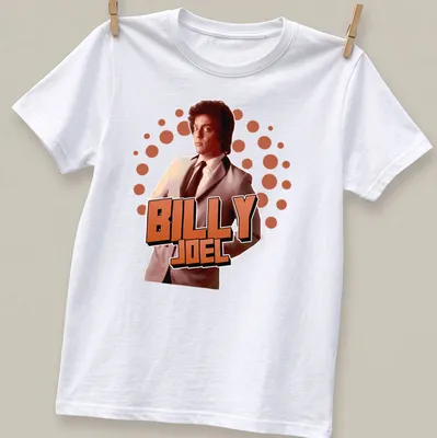 Vintage-style t-shirt featuring Billy Joel in warm tones