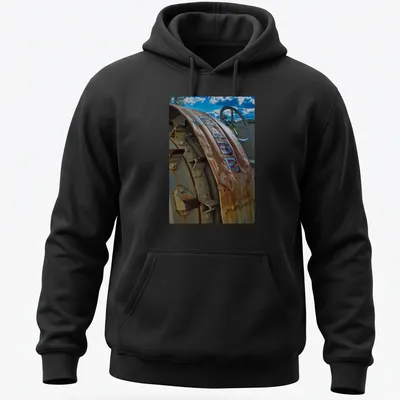 Vintage T-shirt featuring a Case tractor with the text D 400 E in rustic colors — printed on a unisex hoodie