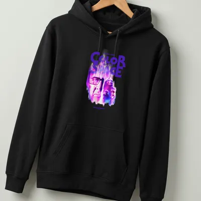 Nicolas Cage Color Out Of Space film t-shirt with vibrant colors and surreal art — printed on a unisex hoodie