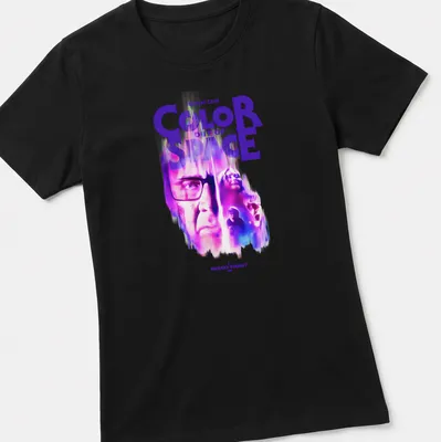 Nicolas Cage Color Out Of Space film t-shirt with vibrant colors and surreal art — printed on a women's shirt