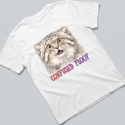 Realistic illustration of a confused Pallas Cat with text underneath it.