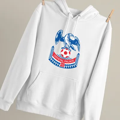Bold Crystal Palace F.C. t-shirt featuring an eagle emblem and club name — printed on a unisex hoodie