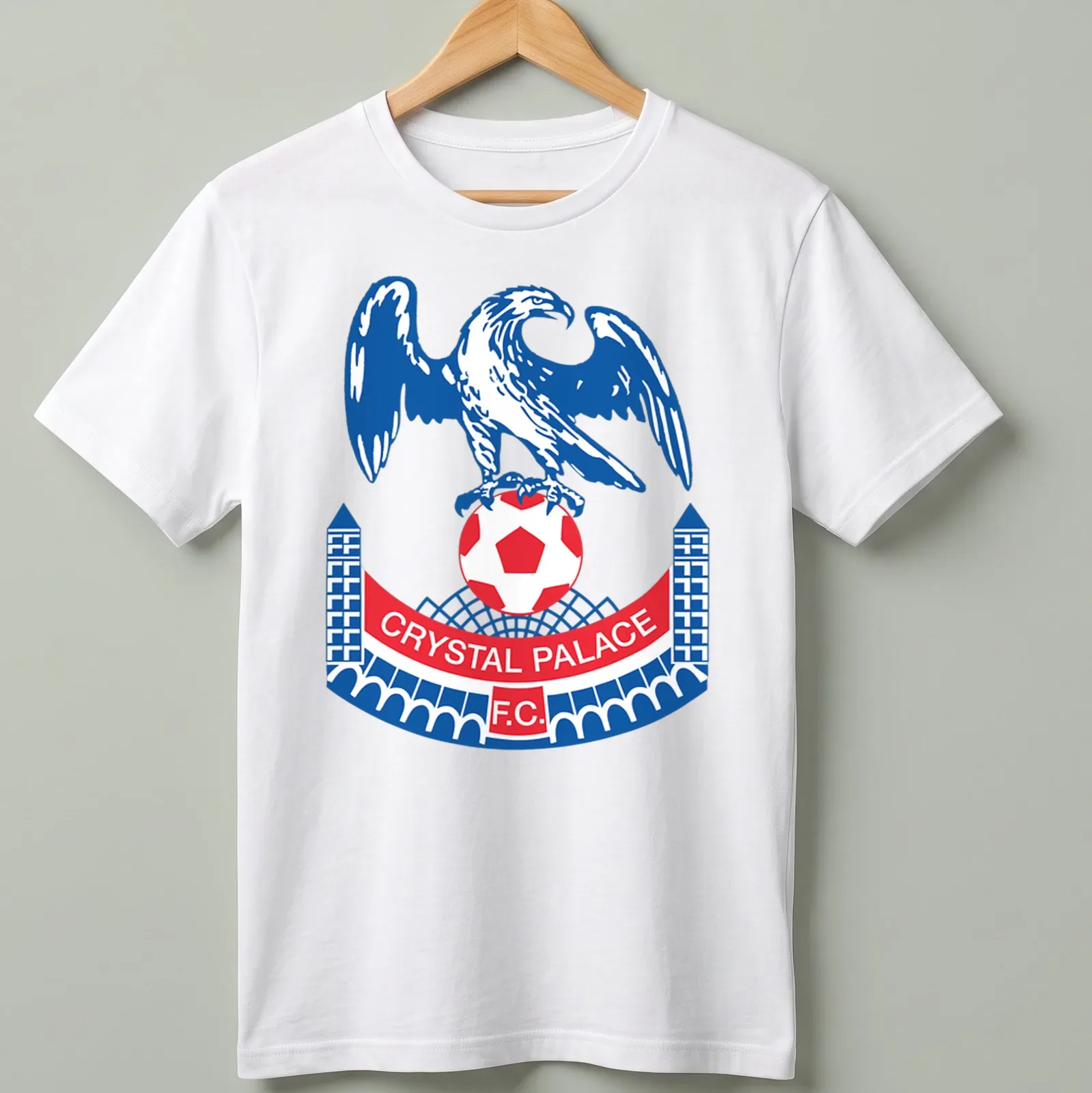 Bold Crystal Palace F.C. t-shirt featuring an eagle emblem and club name — printed on a unisex t-shirt