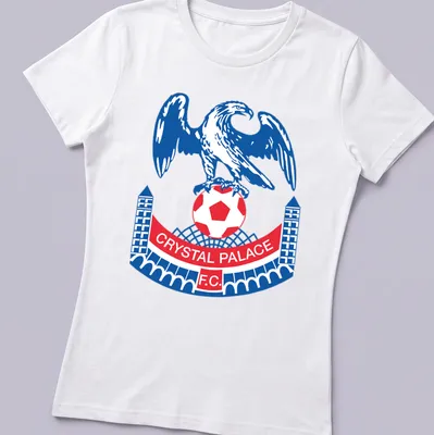 Bold Crystal Palace F.C. t-shirt featuring an eagle emblem and club name — printed on a women's shirt