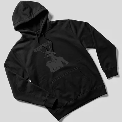 Distressed illustration of a goat creature with the text CURSED in bold letters — printed on a unisex hoodie