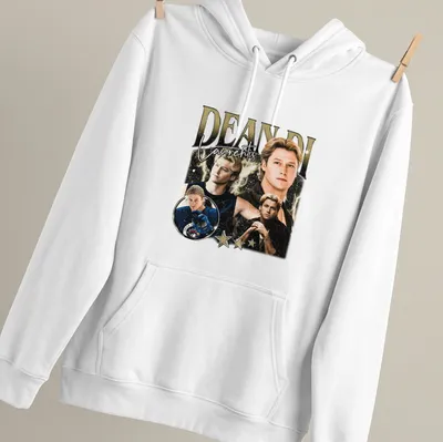 Vintage styled T-shirt featuring the name Dean Di Laurentis in black, gold, and white — printed on a unisex hoodie