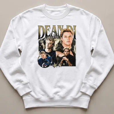Vintage styled T-shirt featuring the name Dean Di Laurentis in black, gold, and white — printed on a unisex sweatshirt