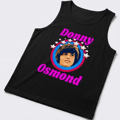 Retro tee featuring Donny Osmond in bright nostalgic colors — printed on a tank top