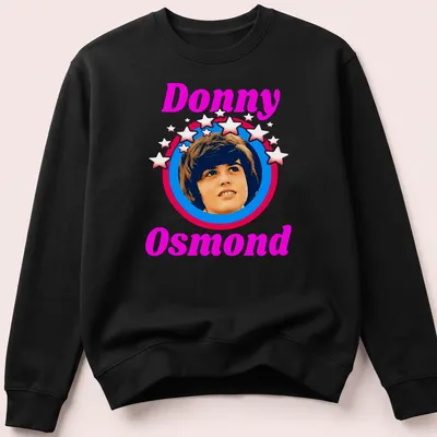 Retro tee featuring Donny Osmond in bright nostalgic colors — printed on a unisex sweatshirt