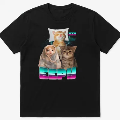 Colorful cartoon design featuring sleepy cats with the word Eepy