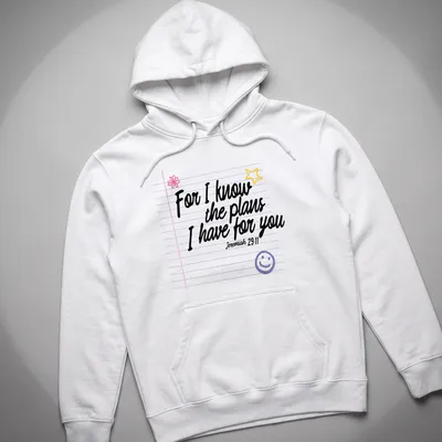 Retro T-shirt featuring smiley face and flowers with positive scripture — printed on a unisex hoodie