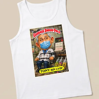Vintage comic style T-shirt featuring cartoon doctor and humorous text — printed on a tank top