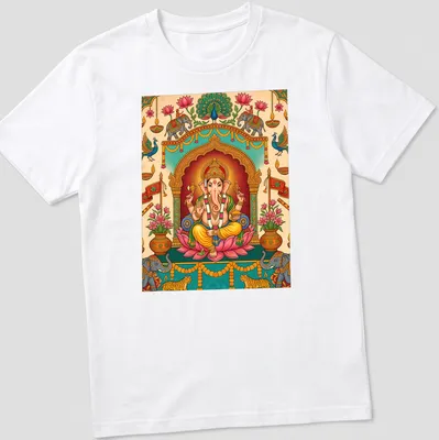 Colorful Ganesha doodle illustration on T-shirt