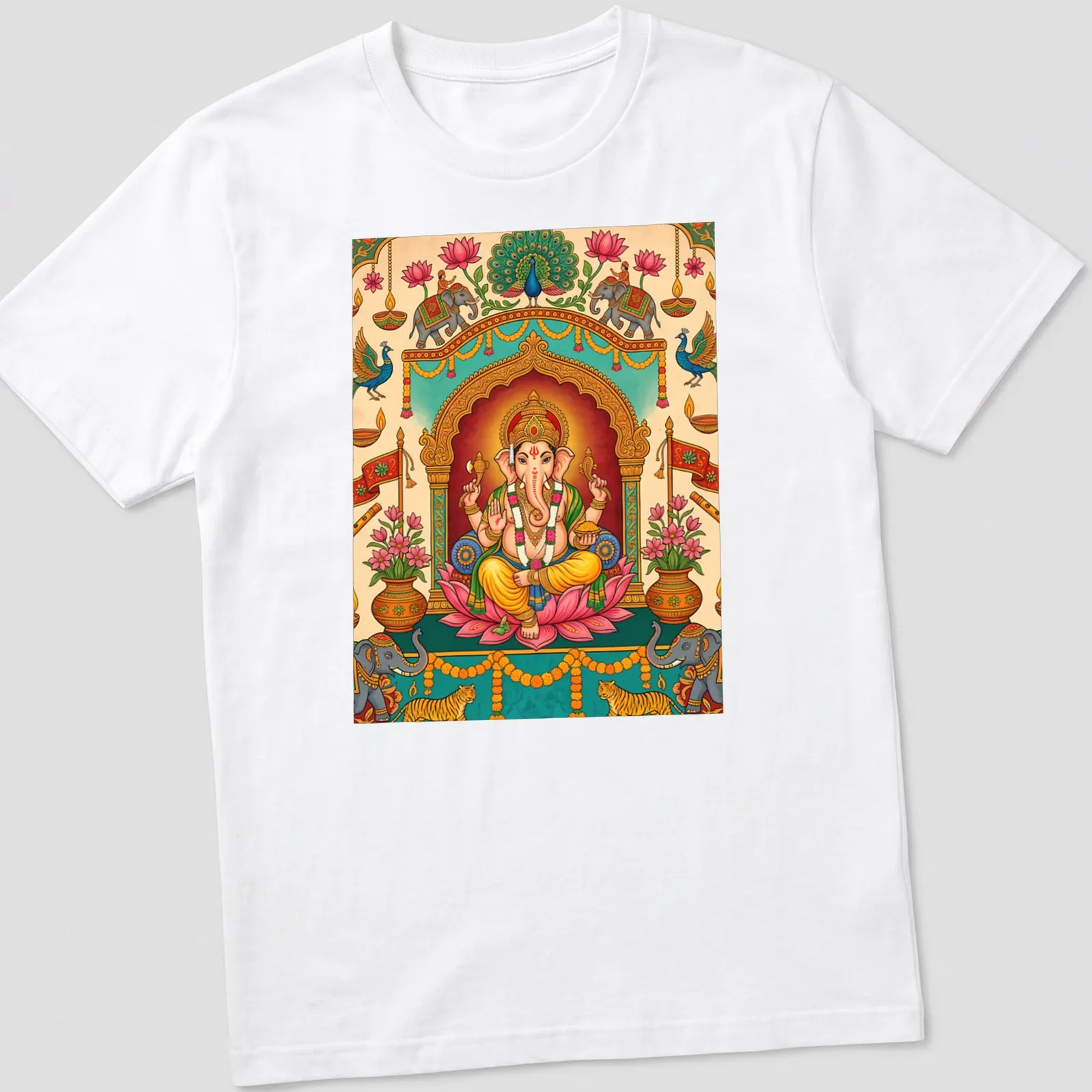 Colorful Ganesha doodle illustration on — printed on a unisex t-shirt