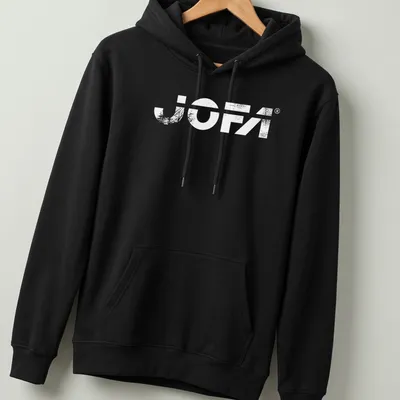 Vintage Jofa hockey equipment logo t-shirt in black and white. — printed on a unisex hoodie