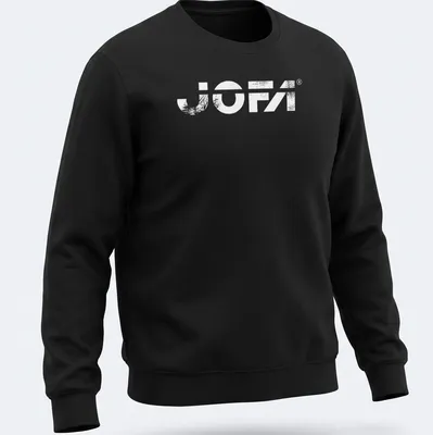 Vintage Jofa hockey equipment logo t-shirt in black and white. — printed on a unisex sweatshirt