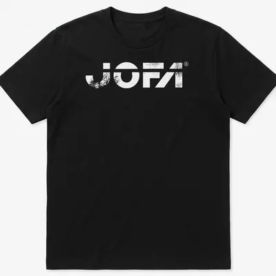 Vintage Jofa hockey equipment logo t-shirt in black and white.
