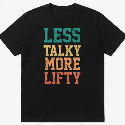 Retro distressed gym t-shirt with bold slogan in vibrant colors — printed on a unisex t-shirt