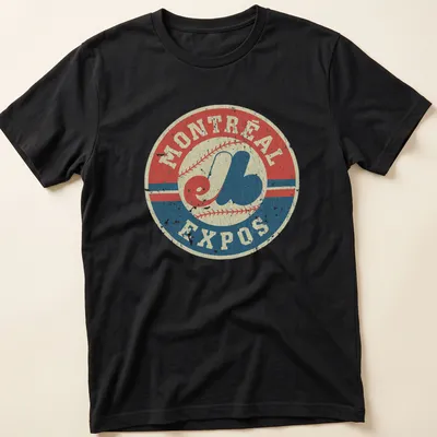 Vintage distressed Montreal Expos baseball t-shirt with the iconic logo