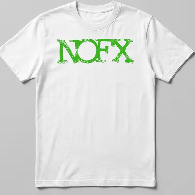 Vintage distressed NOFX logo t-shirt in faded green