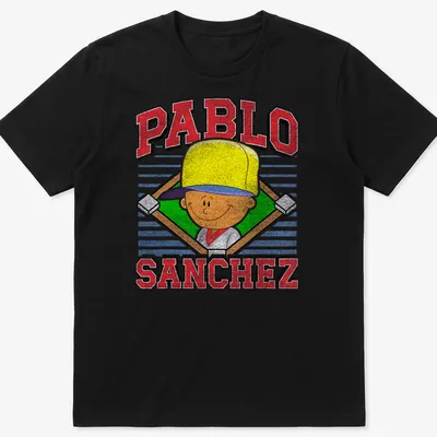 Vintage retro t-shirt featuring cartoon boy and the name Pablo Sanchez in bold letters