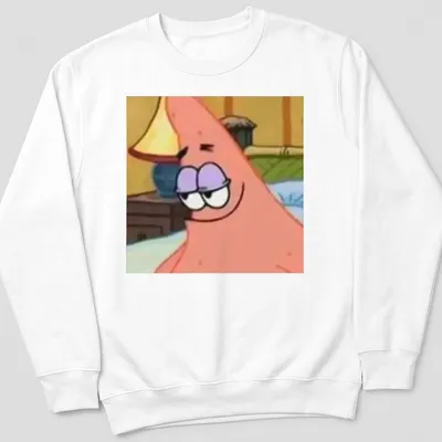 Cartoon Patrick Star character smiling in vibrant colors — printed on a unisex sweatshirt