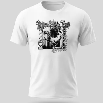 Vintage gothic Porcupine Tree band t-shirt with a woman hanging from a structure