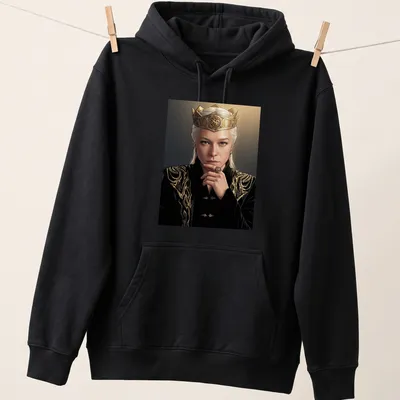 Illustration of a Queendom Actress in a golden crown on a — printed on a unisex hoodie
