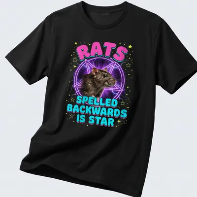 Retro tee featuring a playful rat and humorous text about wordplay — printed on a unisex t-shirt
