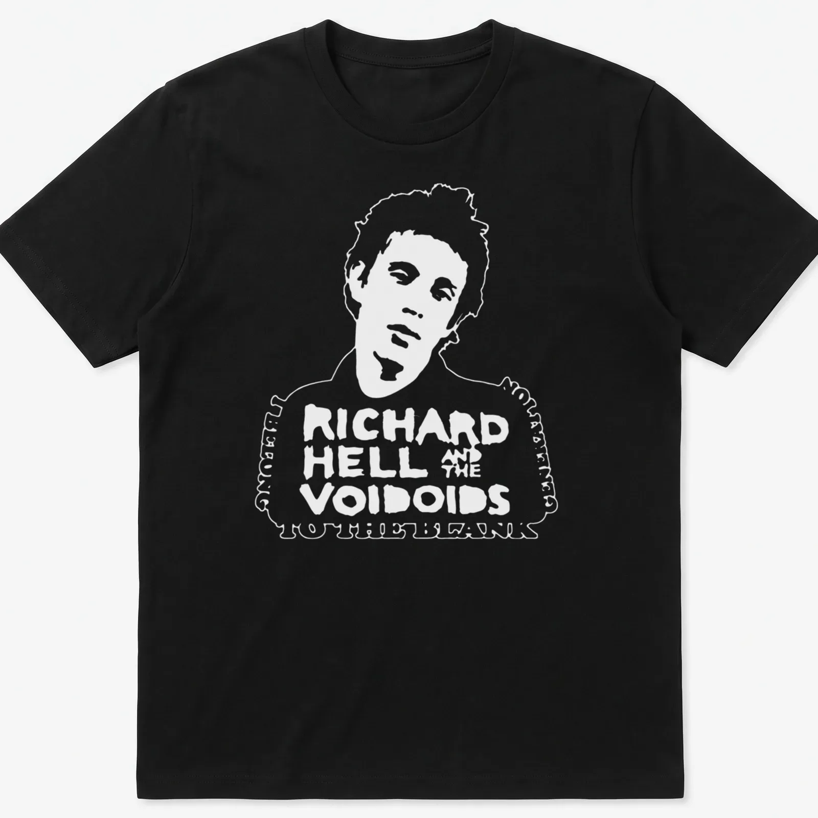 Vintage design featuring Richard Hell and the Voidoids in black and white — printed on a unisex t-shirt