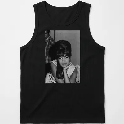 Vintage black and white portrait of Ronnie Spector on a — printed on a tank top
