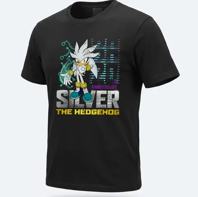Colorful cartoon Silver The Hedgehog 20th Anniversary t-shirt