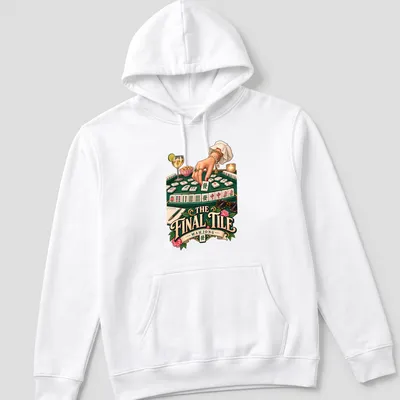 Vibrant Mahjong game design with hands playing tiles in a mix of colors — printed on a unisex hoodie