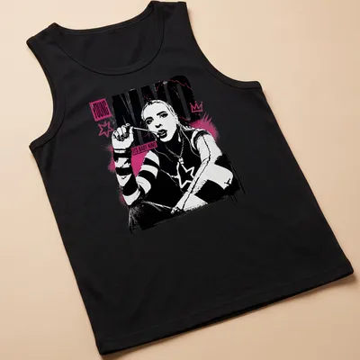 Cartoon baby character with the phrase 'Its Baby Nino' in a playful design. — printed on a tank top
