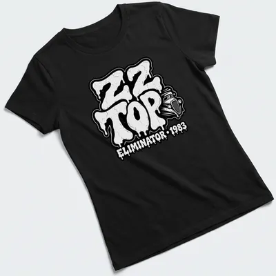 Vintage T-shirt featuring dripping font and classic car design for ZZ Top fans — printed on a women's shirt